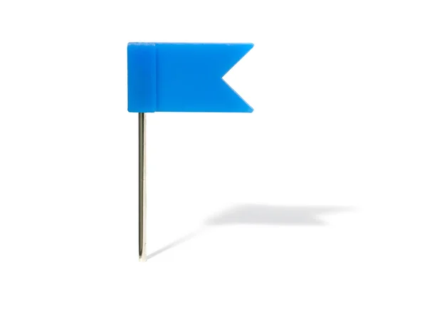 Pin bandera azul con sombra — Foto de Stock