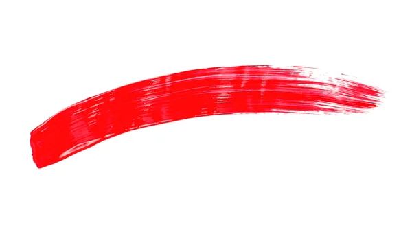 Rode penseelstreek op een witte achtergrond — Stockfoto
