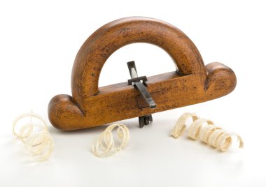 old router plane with shavings clipart