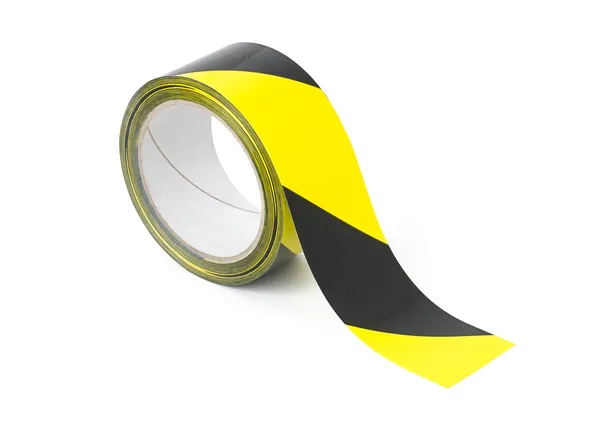Rolo de fita de cautela amarela e preta — Fotografia de Stock