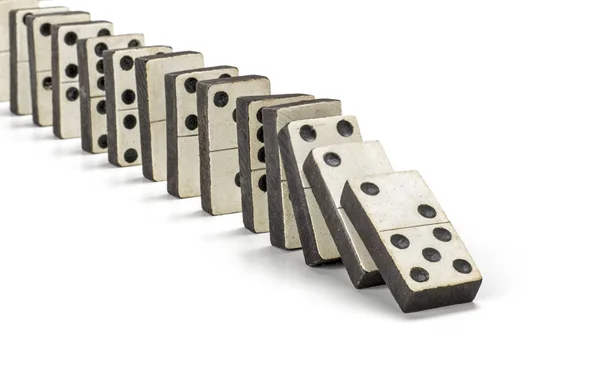 Row of old dominoes — Stock Photo, Image