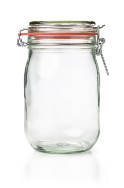 empty canning jar on a white background clipart