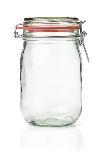 Empty canning jar on a white background — Stock Photo, Image