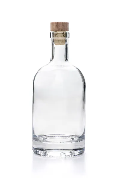 Empy liquor fles op een witte achtergrond Stockfoto