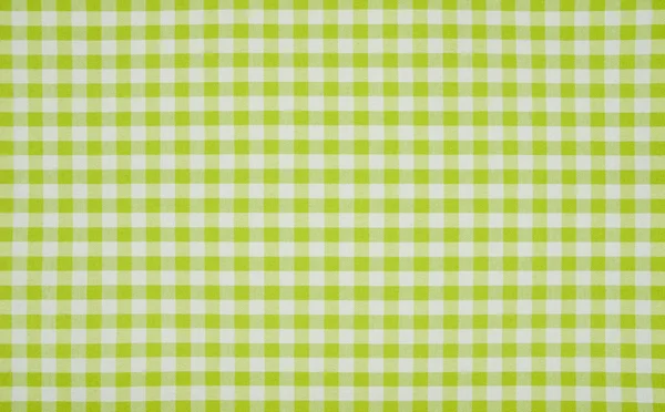 Green and white checkered tablecloth — Stock Photo, Image