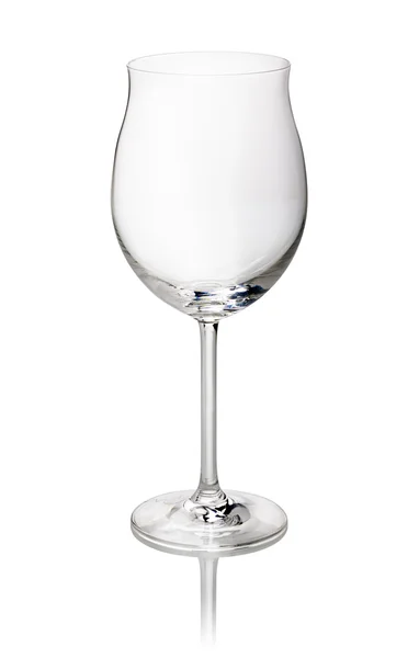 Beyaz arka planda boş şarap kadehi — Stok fotoğraf