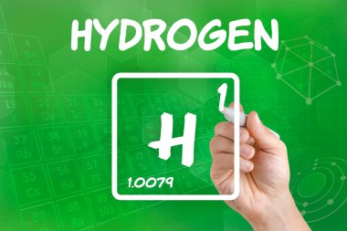 Symbol for the chemical element hydrogen clipart