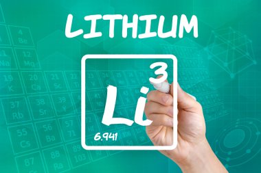 Symbol for the chemical element lithium clipart