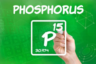 Symbol for the chemical element phosphorus clipart