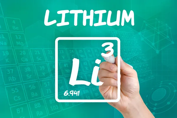 Symbool voor het scheikundig element lithium — Stockfoto