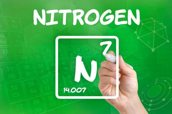 Symbol for the chemical element nitrogen — Stock Photo, Image