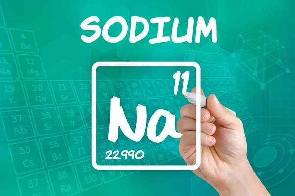 Symbol für das chemische Element Natrium — Stockfoto