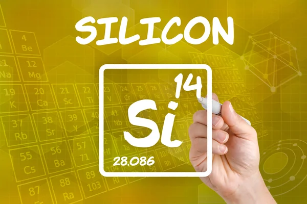 Símbolo para el elemento químico silicio — Foto de Stock