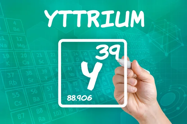 Symbool voor het scheikundig element yttrium — Stockfoto