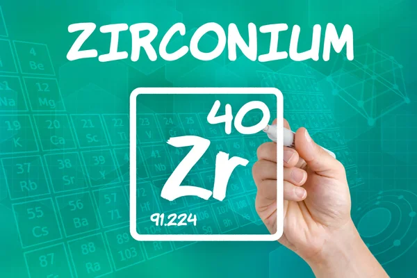 Symbol for the chemical element zirconium — Stock Photo, Image