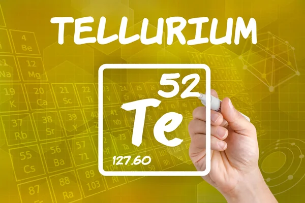 Symbol für das chemische Element Tellur — Stockfoto