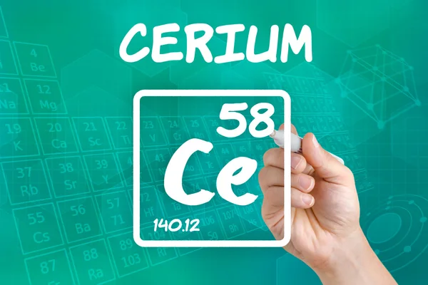 Symbol für das chemische Element Cer — Stockfoto