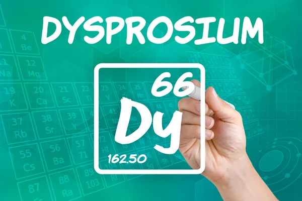 Symbool voor het scheikundig element dysprosium — Stockfoto