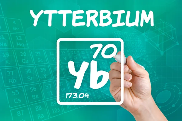 Symbol for the chemical element ytterbium — Stock Photo, Image