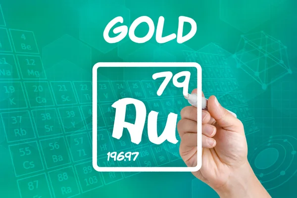 Symbool voor het scheikundig element-goud — Stockfoto