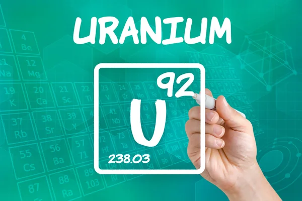 Symbole de l'élément chimique uranium — Photo