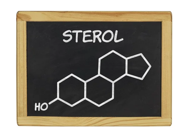 Chemical formula of sterol on a blackboard — Stock Photo, Image