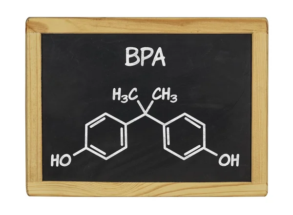 Formule chimique de bpa sur un tableau noir — Photo