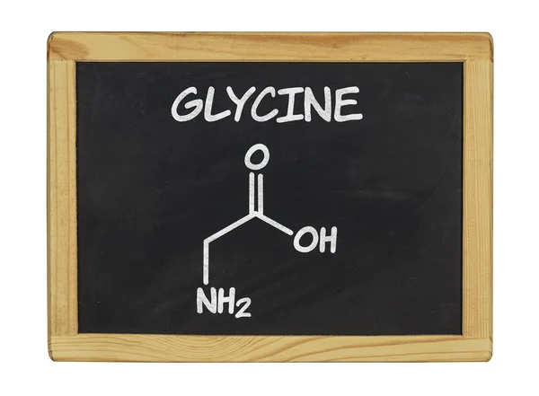 Formule chimique de glycine sur un tableau noir — Photo