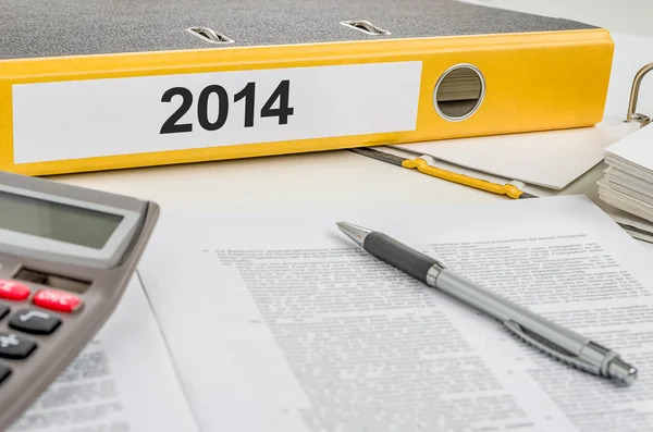 Folder with the label 2014 — Stock Photo, Image