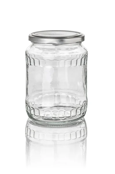 Isolated glass jar with facets — Stock Photo, Image