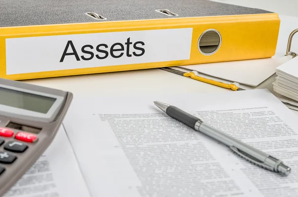 Folder with the label Assets — Stock Photo, Image