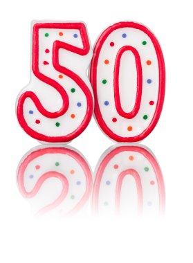 Red number 50 with reflection clipart