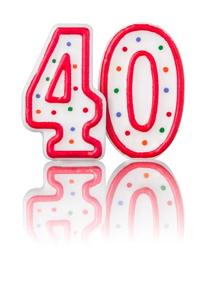 Red number 40 with reflection — Stock Photo, Image