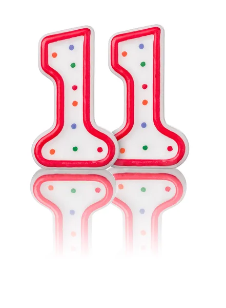 用反射的红色数字 11 — 图库照片