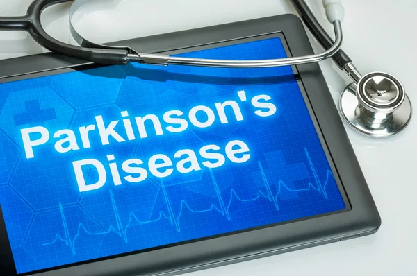 Tablett med diagnosen Parkinsons sjukdom på displayen — Stockfoto