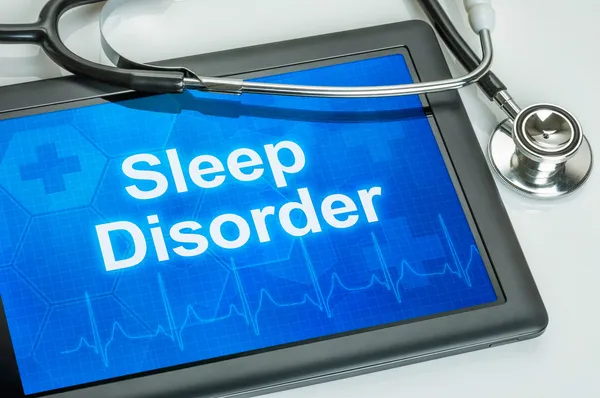 Comprimido com o diagnóstico distúrbio do sono na tela — Fotografia de Stock