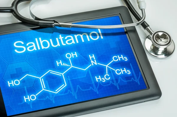 Tablet z wzór chemiczny — Zdjęcie stockowe