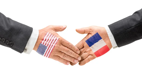 USA and France reach out their hands — Stock Photo, Image