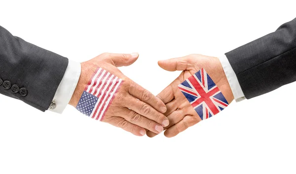 Estados Unidos y Reino Unido extienden sus manos — Foto de Stock