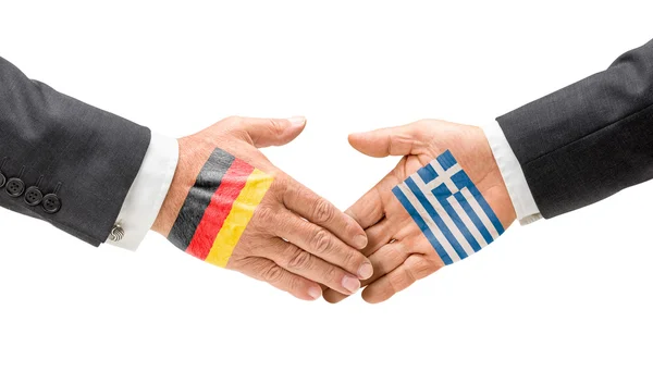 Görögország és Németország elérje a kezüket — Stock Fotó