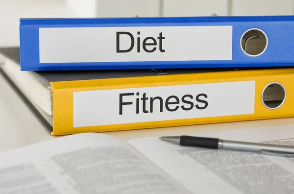 Folders with the label Diet and Fitness — Stock Photo, Image