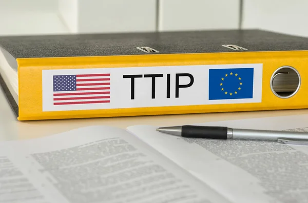 Cartella con etichetta TTIP — Foto Stock