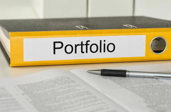 Folder with the label Portfolio — Stock Photo, Image