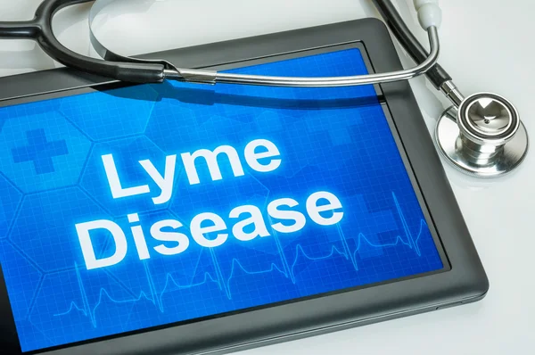 Comprimido com o diagnóstico Doença de Lyme na tela — Fotografia de Stock
