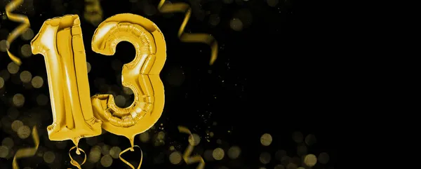 Golden Balloons Copy Space Number — Stock Photo, Image