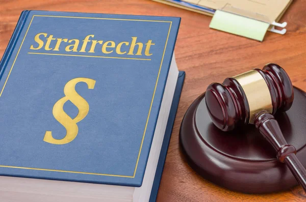 Rechtsboek Met Hamer Duits Strafrecht Strafrecht — Stockfoto