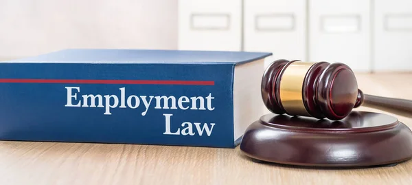 Law Book Gavel Employment Law — Stock Photo, Image