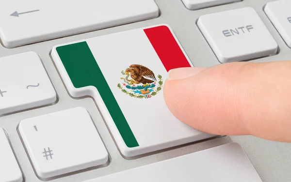 Teclado Con Botón Etiquetado Bandera México —  Fotos de Stock