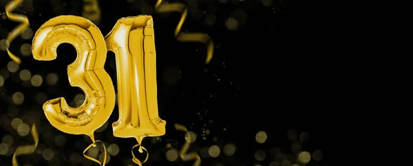 Gouden Ballonnen Met Kopieerruimte Nummer — Stockfoto