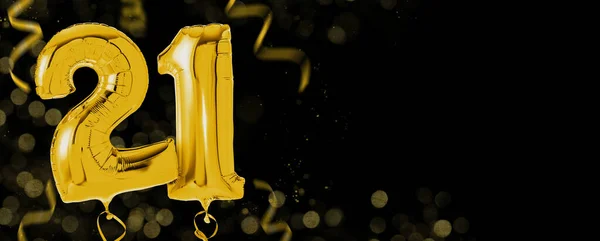 Goldene Luftballons Mit Kopierraum Anzahl — Stockfoto